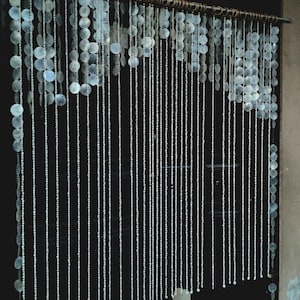 71 Strand , 73&quot; x 79&quot; Shells curtains  for Doorway: Window Curtains,Ocean Breeze,Shell Door,Boho Garland,Shell Room Divider, wedding decor