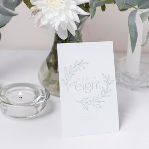 Modern Minimalist Wreath Table Numbers Template - Editable Sign Download for Wedding, Birthday, Event - INSTANT DOWNLOAD