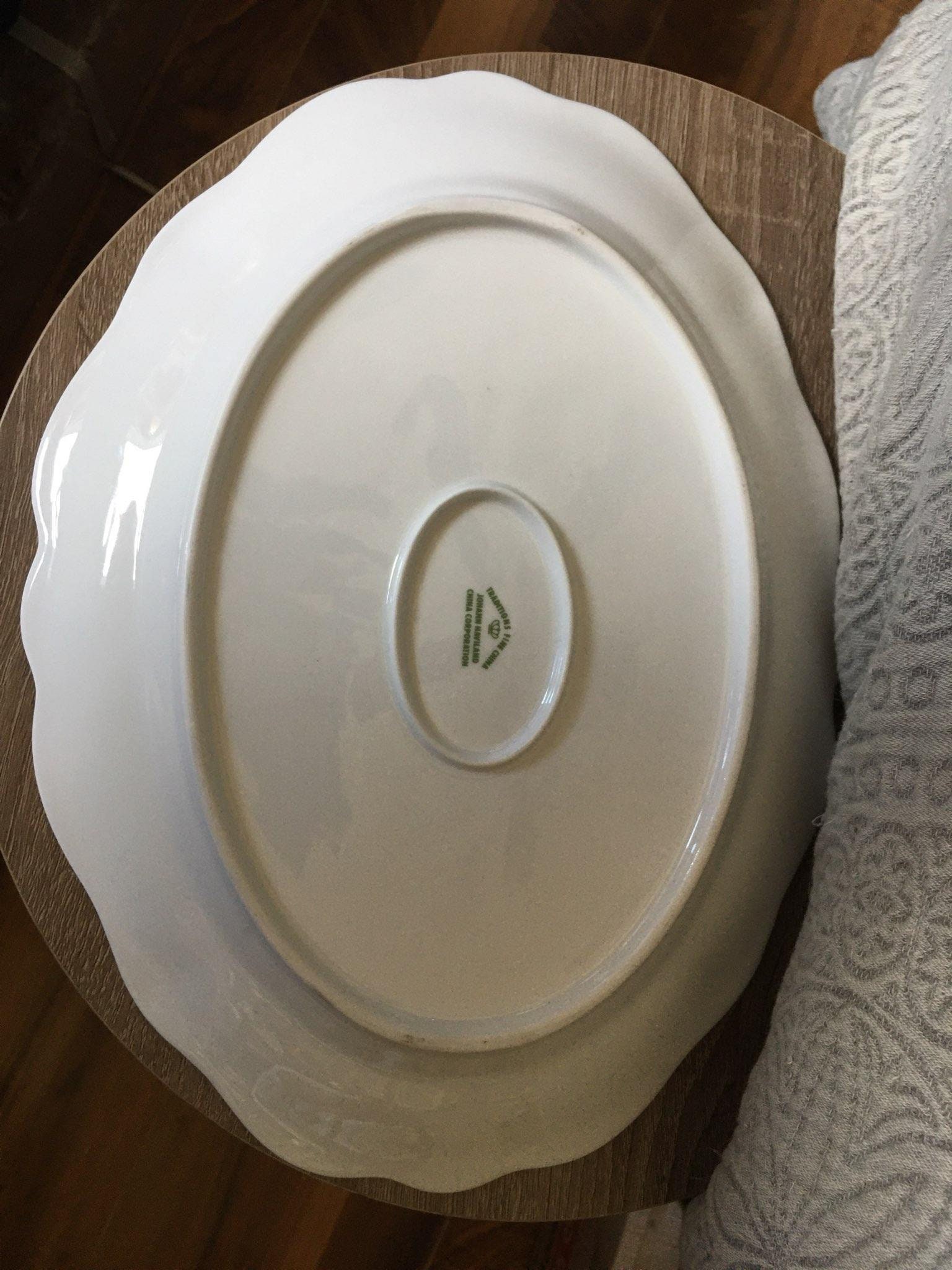 Vintage Johann Haviland China, 1990s 12.5 Serving Platter, Moss Rose