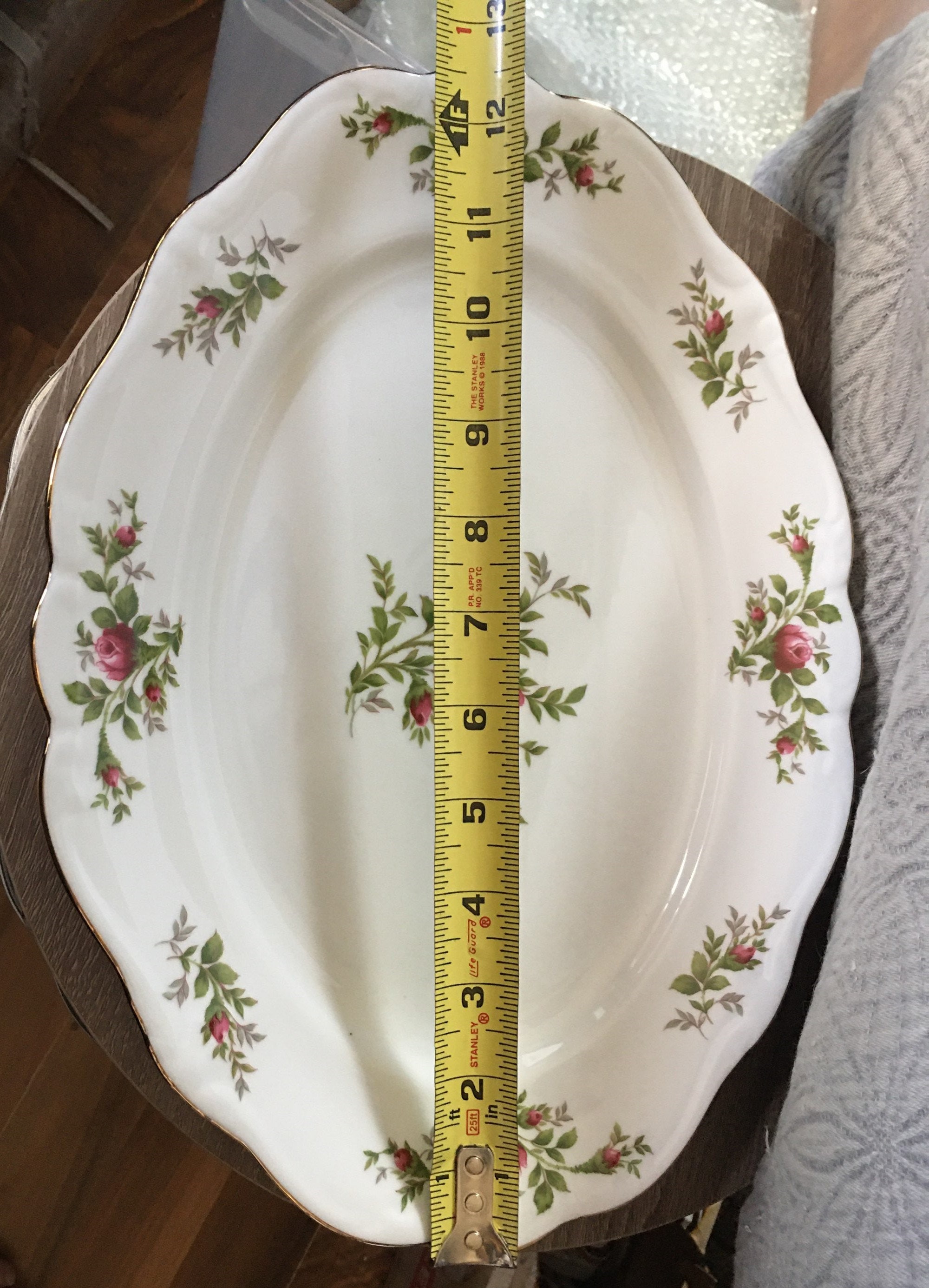 Vintage Johann Haviland China, 1990s 12.5 Serving Platter, Moss Rose