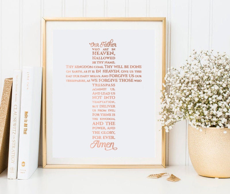 Lord's Prayer Cross - Hand Foiled