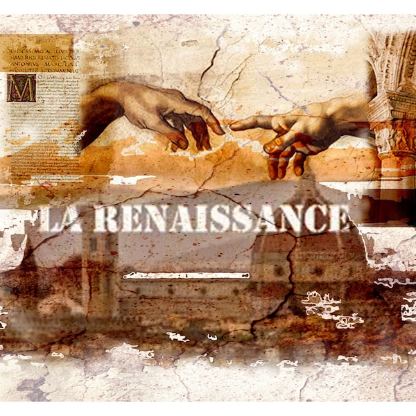 Affiche collage, art du collage, affiche renaissance