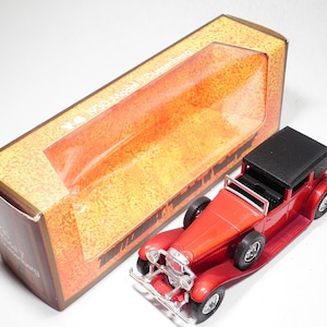 Matchbox Models of Yesteryear, No Y-4 1930 Model &quot;J&quot; Duesenberg, Red Variant, Mint with Original H Box, Lesney, Vintage, Made in England