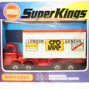 Matchbox Cars Super Kings K-24 Scammell Container Truck Vintage 1976  Brand New in Original Box - Mint