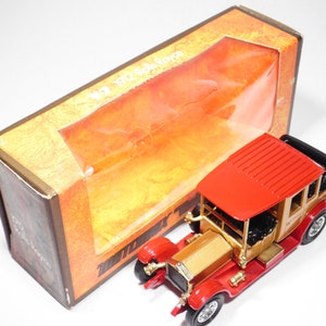 Matchbox Models of Yesteryear, No Y-7 1912 Rolls-Royce, Gold/Red, Mint with Original H Box, Lesney, Vintage, Made in England