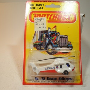 Matchbox Superfast No 75 Sea Sprite Rescue Helicopter, Mint on Card, Lesney, Vintage, Made in England