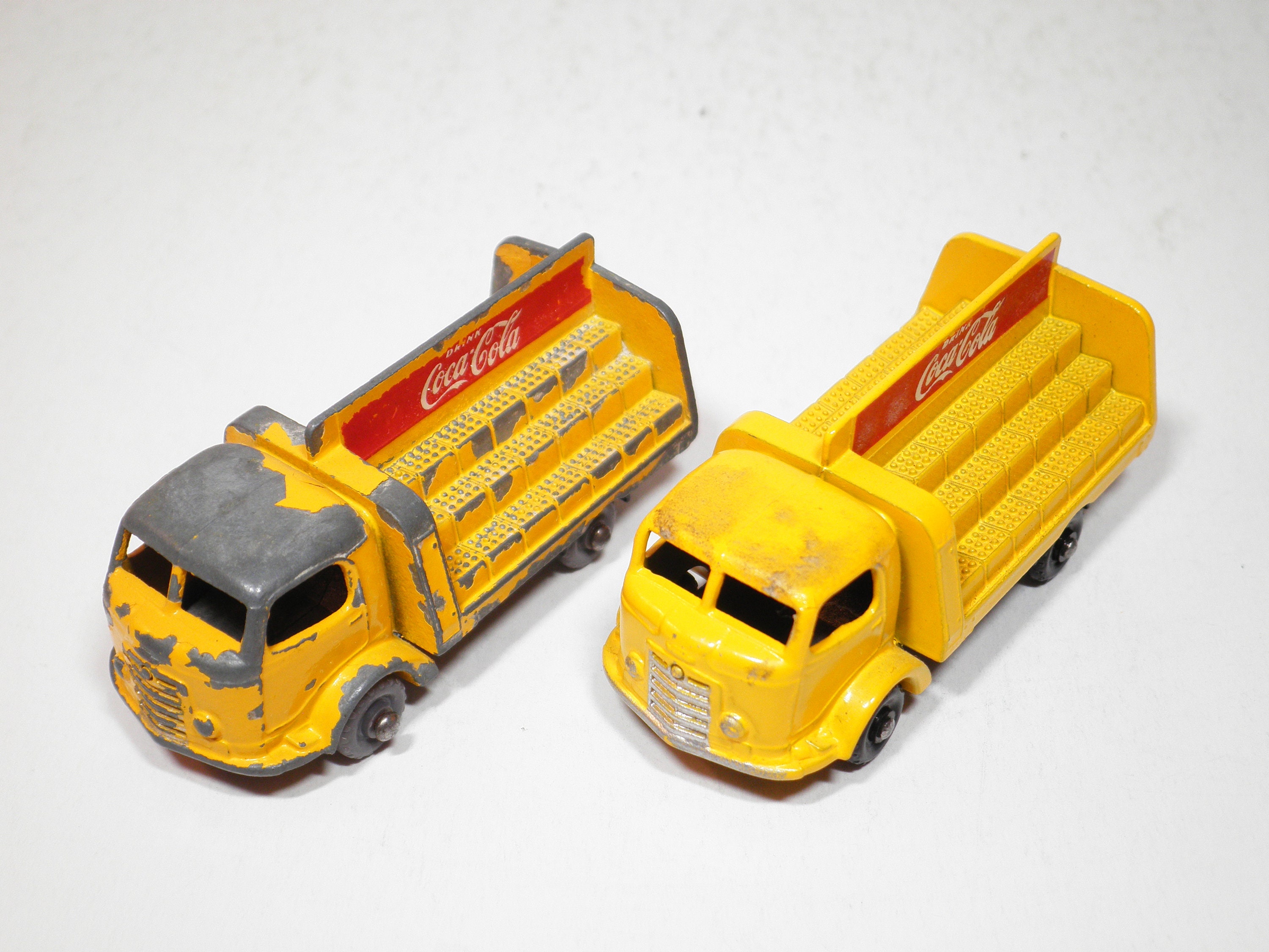 Ancienne petite voiture, camion Coca Cola, Karrier Bantam, Matchbox Lesney n °37 Jaune