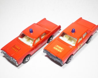 1970s Vintage Matchbox Superfast 64c Fire Chief Car Toy