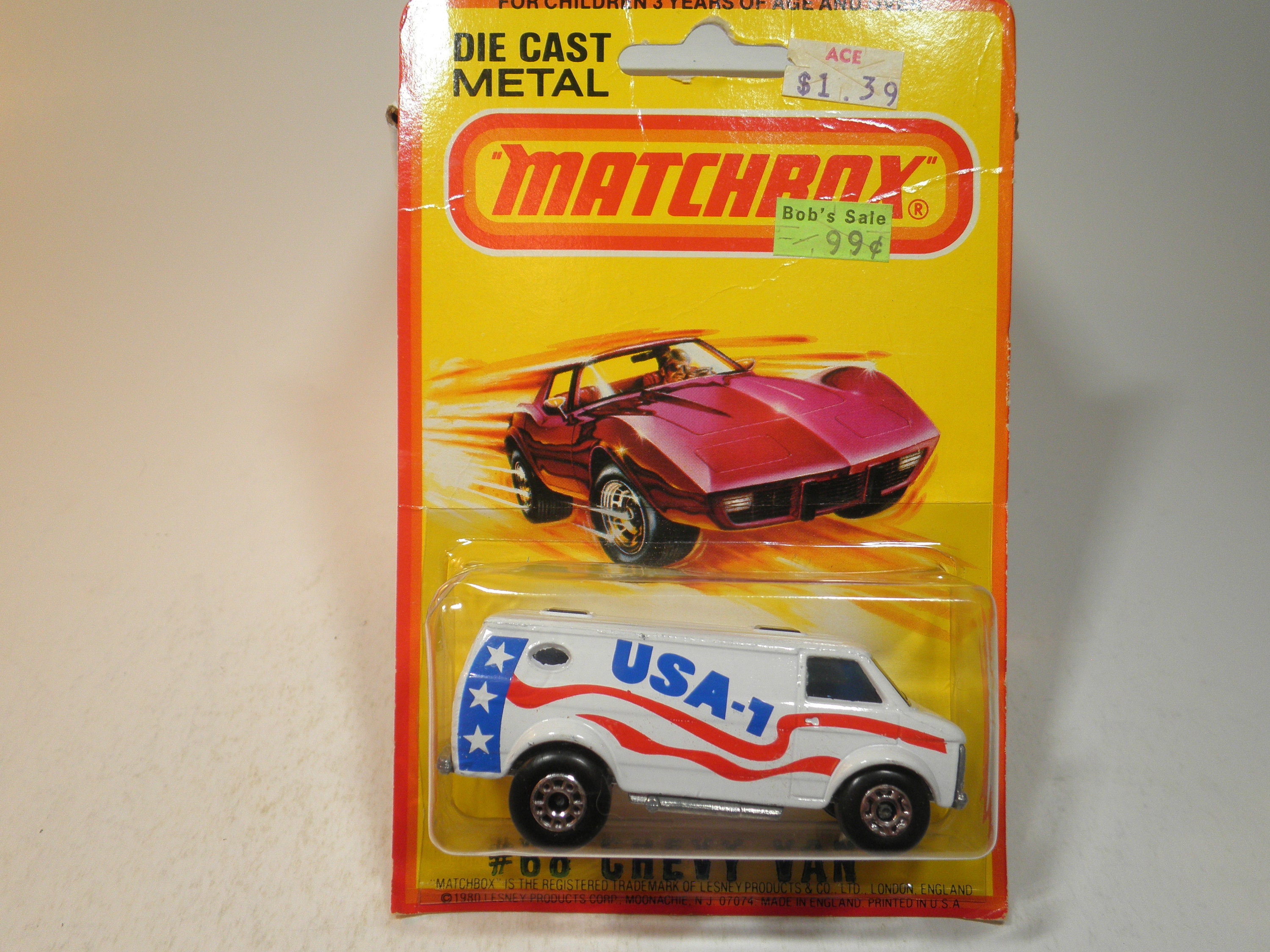 MATCHBOX LESNEY 68 chevy van usa ancien vieux , metal tole vintage miniature jouet - Collection