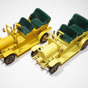 Matchbox Models of Yesteryear, Y-16 1904 Spyker, 2 Variants, Yellow and Pale Yellow, NO BOXES, Lesney, Vintage, Made in England