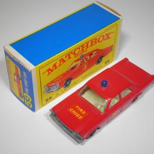 Matchbox "Series" nr. 59 brandweerauto, als nieuw in originele E-stijl doos, vintage, gemaakt in Engeland, Lesney Products