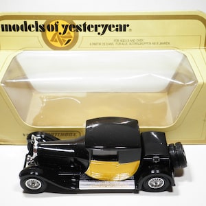 Matchbox Models of Yesteryear, No Y-24 1928 Bugatti T44, Black/Yellow, Mint with Original I Box, Lesney, Vintage, Made in England