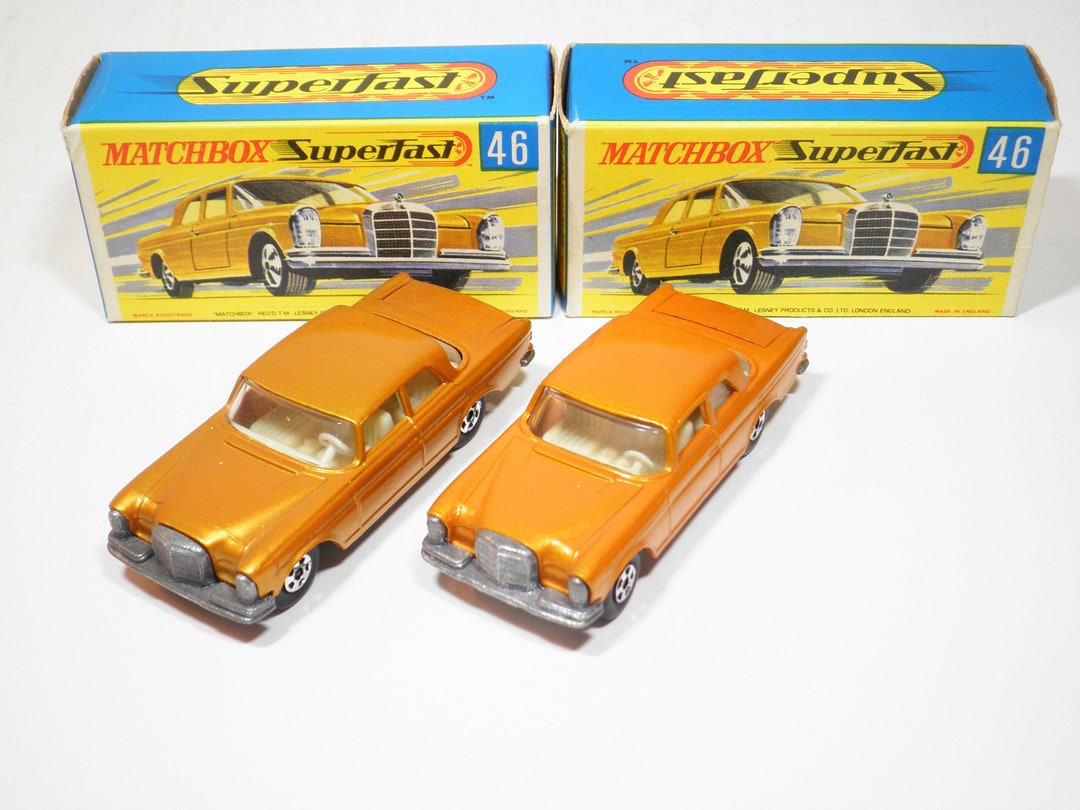 Matchbox Superfast No 46 Mercedes 300 SE, Gold & Orange Gold Variants, Narrow Wheels,like New in Original Box,lesney,vintage,made in England - Etsy Matchbox Superfast No 46 Mercedes 300 SE, Gold & Orange Gold Variants, Narrow Wheels,like New in Original Box,lesney,vintage,made in England - Etsy