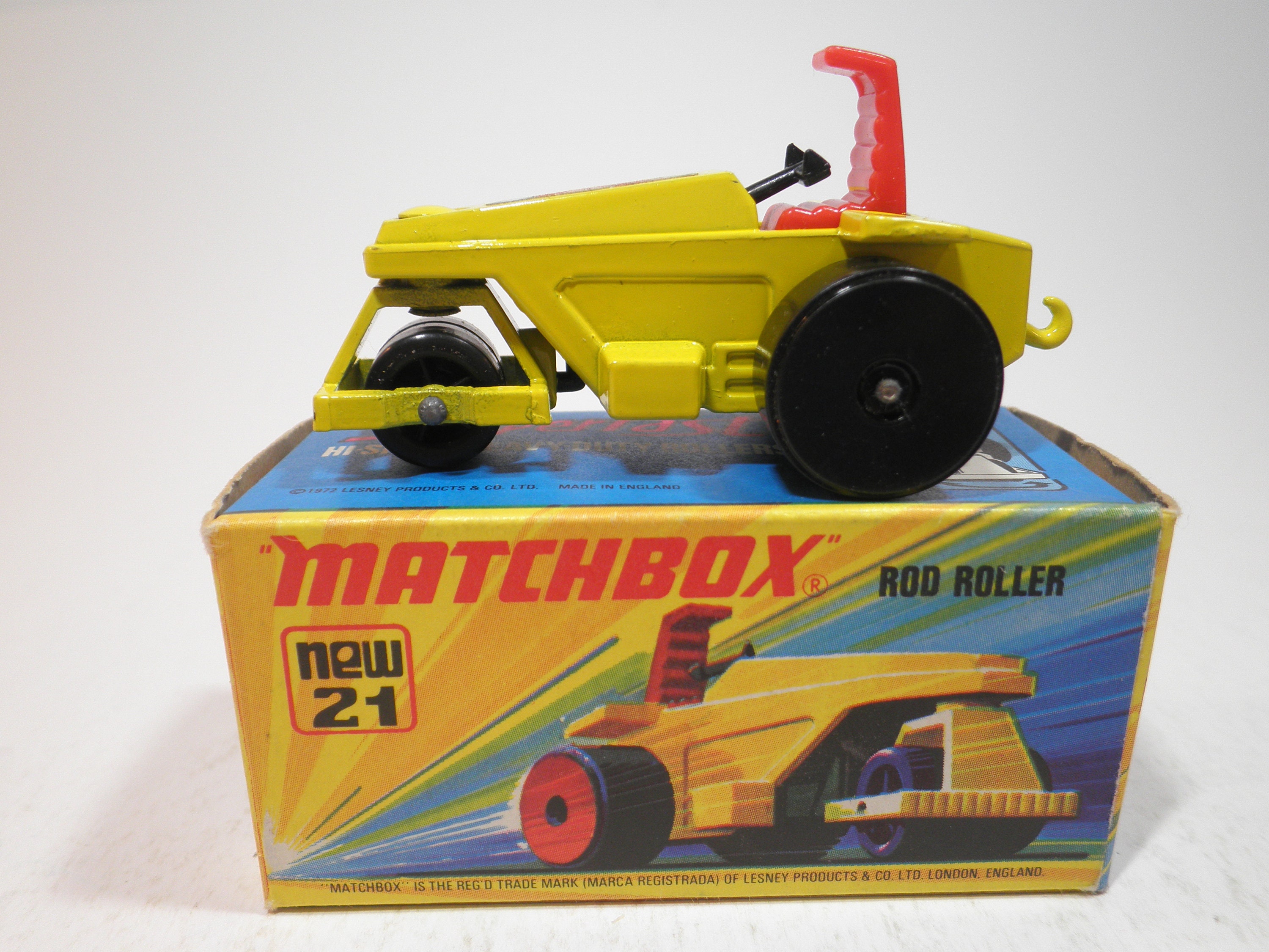 Matchbox Superfast N°21 Rod Roller 1973 - Modèle Ancien Jaune Fabriqué En Angleterre Par Lesney