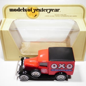 Matchbox Models of Yesteryear, No Y-22 1930 Ford Model A, &quot;OXO&quot;, Red, Mint with Original I Box, Lesney, Vintage, Made in England