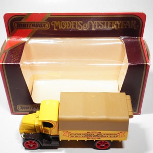 Matchbox Models of Yesteryear, Y-30 1920 Model AC Mack, &quot;Consolidated&quot;, Yellow, Lesney, Vintage, Made in England