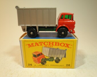 Camion Benne Matchbox #26 G.M.C Tipper Truck Années 68-70 - Avec Boîte Reproduction - Neuf