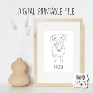 Custom Pet Line Drawing, Minimalist Pet Portrait, Custom Pet Illustration, Digital Pet Drawing, Printable Pet Portrait, DIGITAL FILE