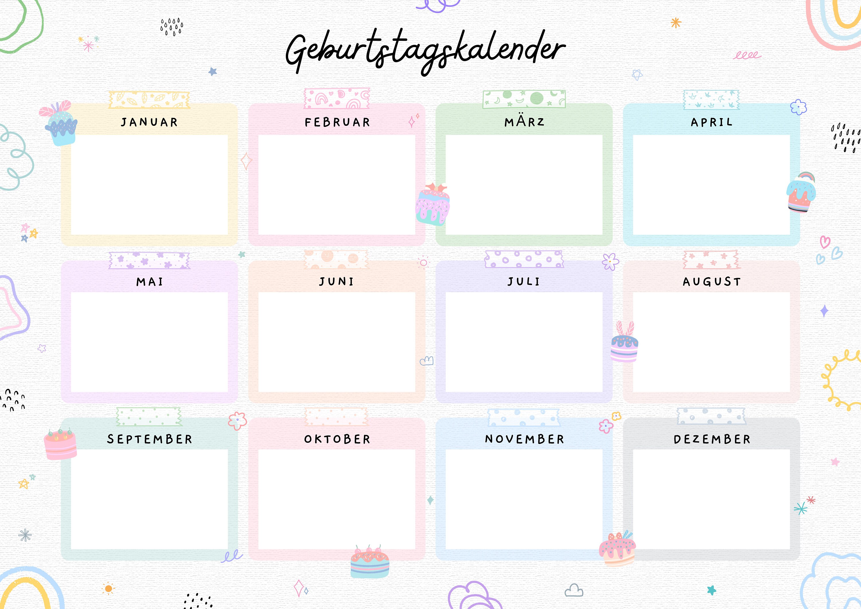 Geburtstagskalender - Etsy