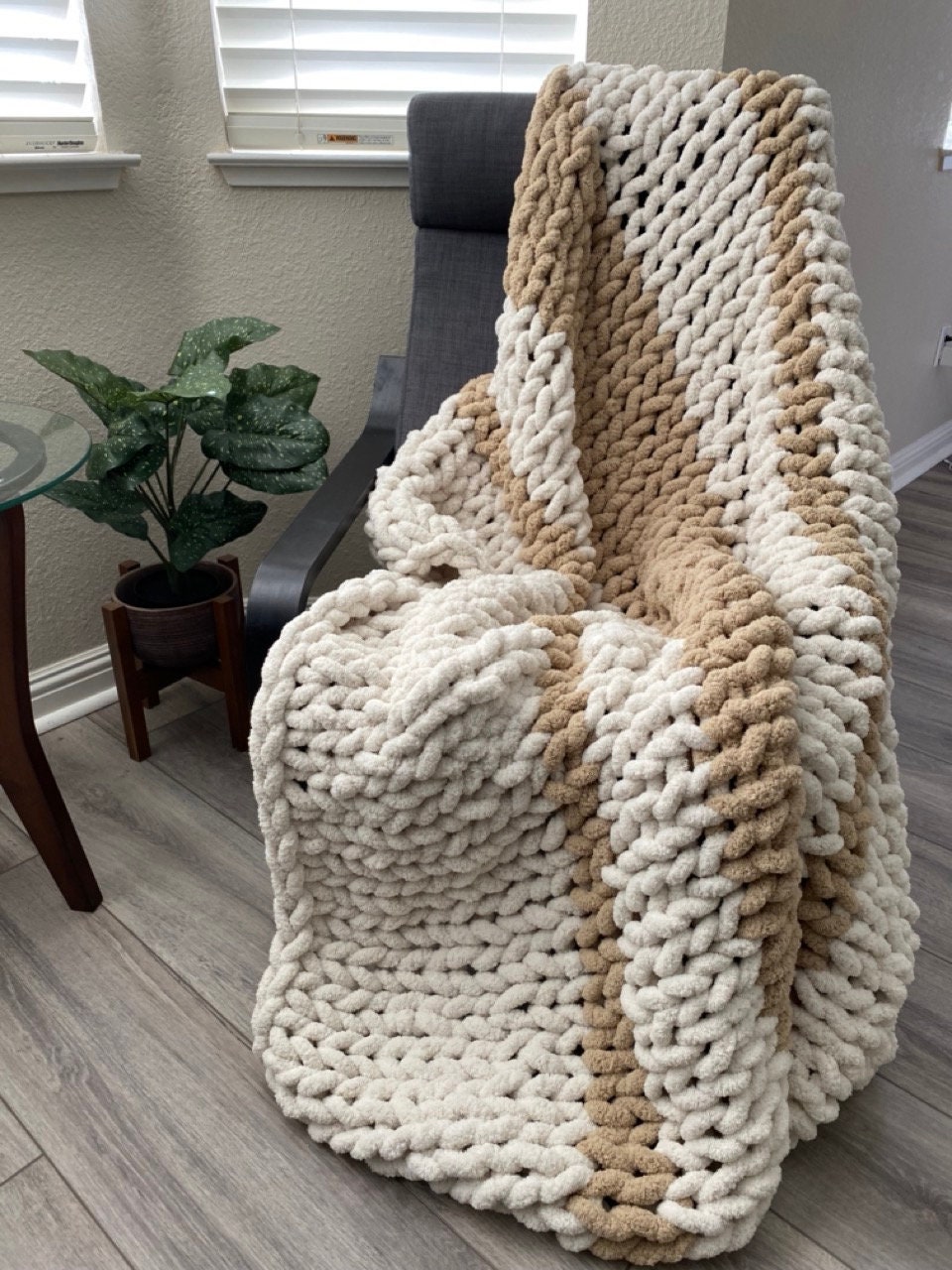 Chunky Knit Blankets Chunky Knit Throw Super Chunky Blanket Etsy