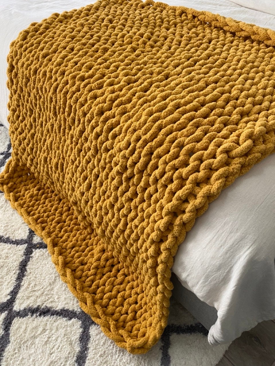 Chunky Knit Blankets Chunky Knit Throw Super Chunky Blanket Etsy