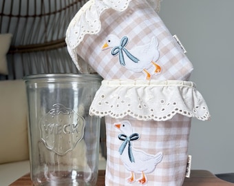 Insulated Drink Cozy For 743 3/4 L Weck Jars: Handmade Goose Drink Sleeve Made to Order/Pre-Order