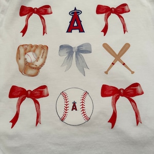 Angels MLB Baseball and Coquette Bows Tshirt
