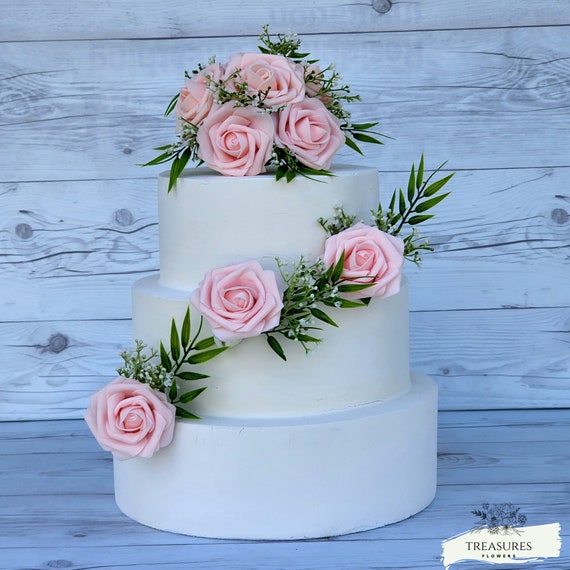 Blush Wedding, Roses Cake Topper, Cake Flowers, Blush foam roses, Cake Decor, Blush Cake, Cake Faux Flowers, Cake Clusters, Wedding Flower.