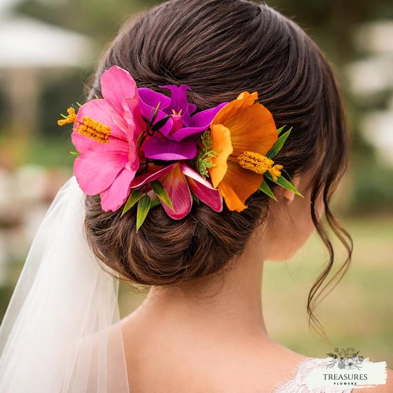 Plumeria Headpiece, Wedding Hair Flower, Wedding Headpiece, Beach Hair Flower, Silk Flowers, Accessories, Hibiscus Headpiece, Headpiece