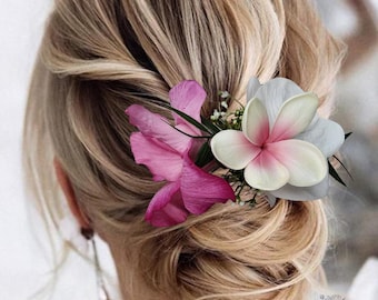 Plumeria Hairpiece, Wedding Hair Flower, Wedding Headpiece, Beach Hair Flower, Silk Flowers, Accessories, gladiolus Headpiece, Headpiece