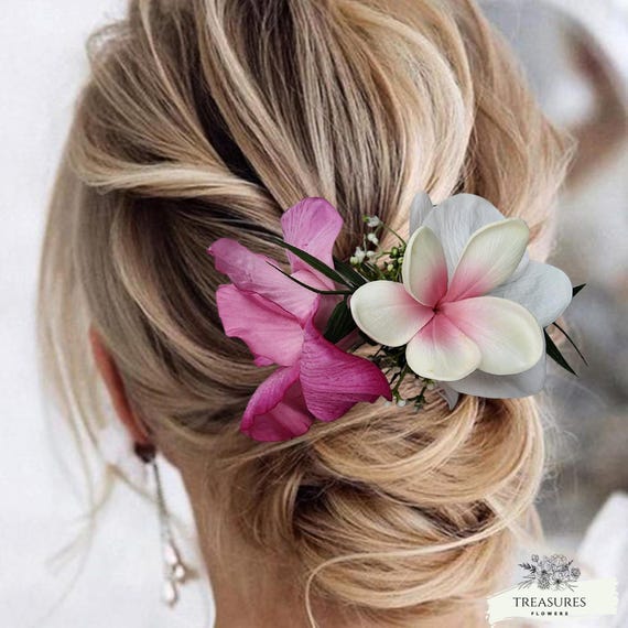 Plumeria Hairpiece, Wedding Hair Flower, Wedding Headpiece, Beach Hair Flower, Silk Flowers, Accessories, gladiolus Headpiece, Headpiece