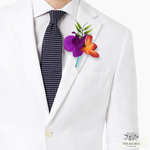 Fuchsia Orchid Boutonniere and Corsage set, Prom Boutonniere, Beach Wedding, Corsage, Destination Wedding, Artificial Flower Bouquet, silk