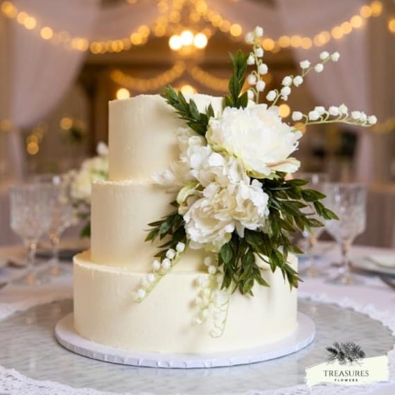 White Peony Cake Topper, Rustic Cake decor, White Cake Decor, artificial Wedding Cake Decor, garden Wedding, Flower Cake decor, white topper