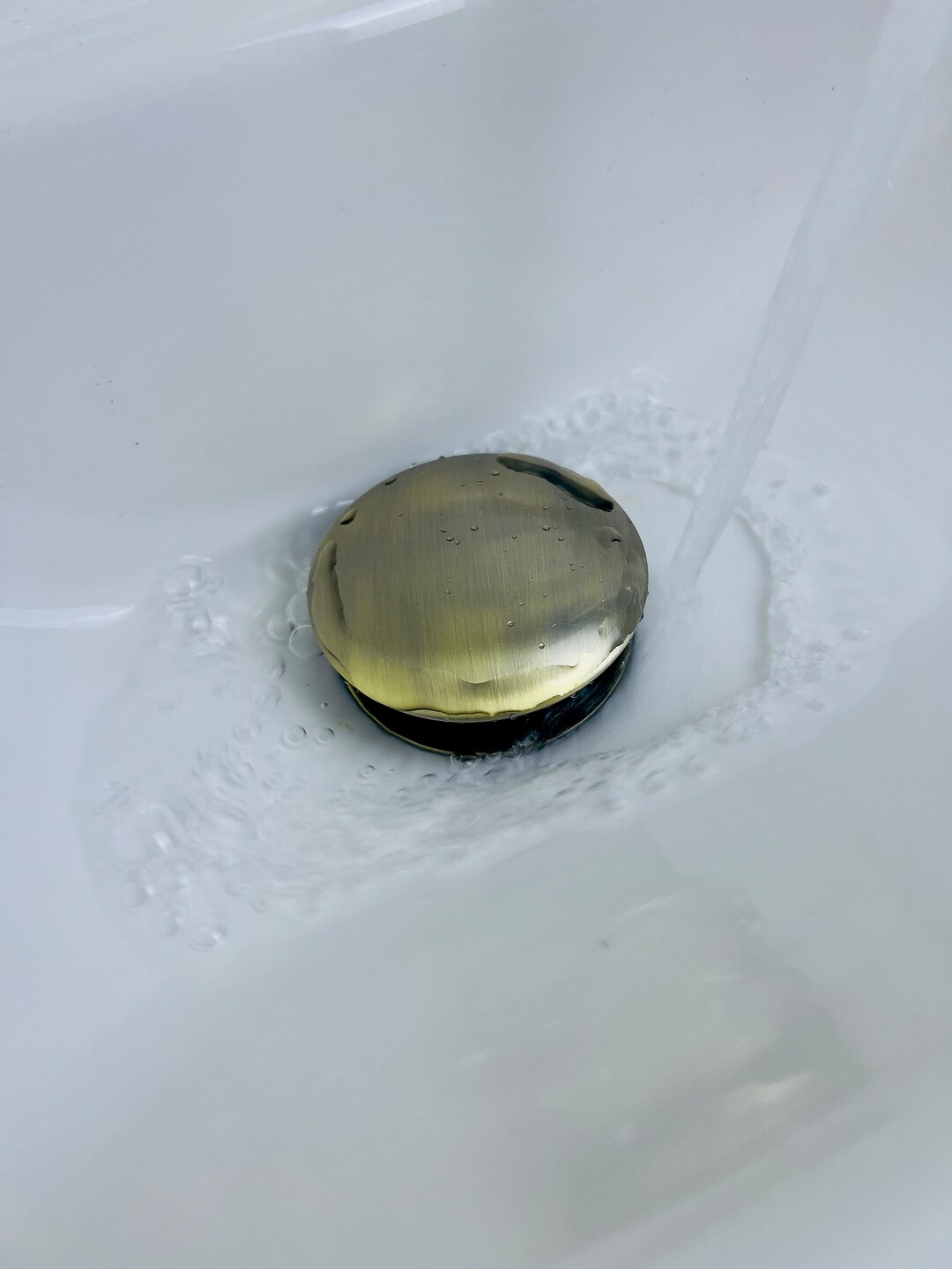 Solid Brass Drain, Push up Button - Etsy