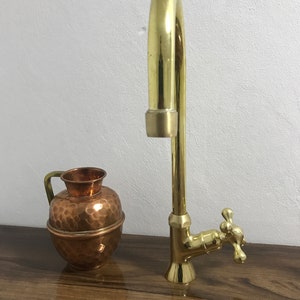 Unlacquered Cold Water faucet Gooseneck brass