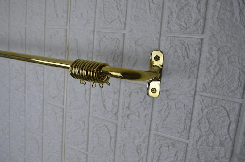 Solid Brass French Return Curtain Rod With Rings – Unlacquered Custom ...