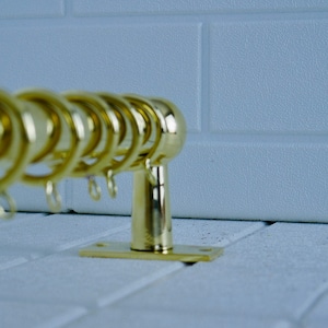 French-style curtain rod, Unlacquered Brass French-style curtain rod, Cafe curtain rod Unlacquered brass,  handmade curtain rod with rings