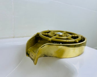 Solid Brass Body, Kitchen Cup Cleaner, Glass Rinser, Unlacquered Brass Patina