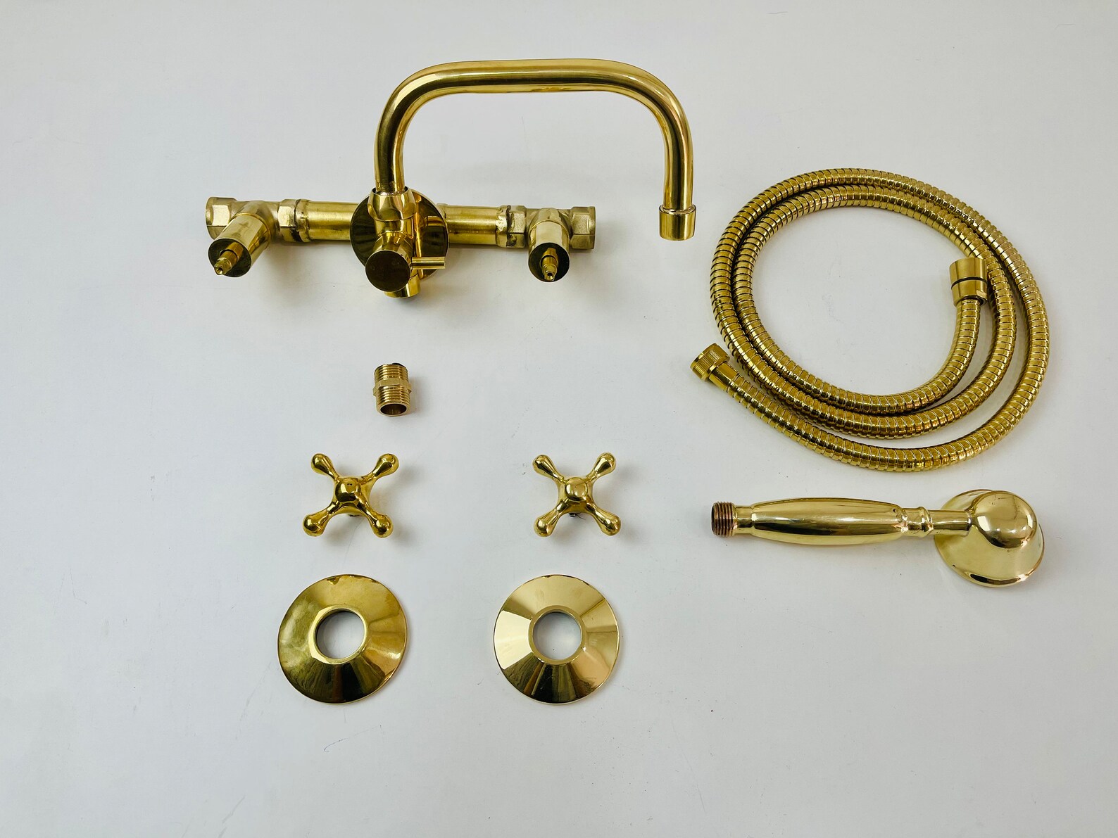 Unlacquered Brass Kitchen Faucet, Traditional Solid Brass Cold Faucet