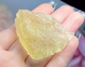 Vidrio del desierto libio verde/amarillo, 30,89 gramos / LDG / Vidrio marino de la Gran Arena / Auténtico vidrio del desierto libio en bruto