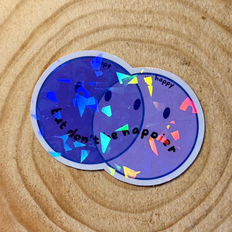 Happier Sticker • Die Cut Vinyl Decal • Uv & Water Resistant • Pop ...