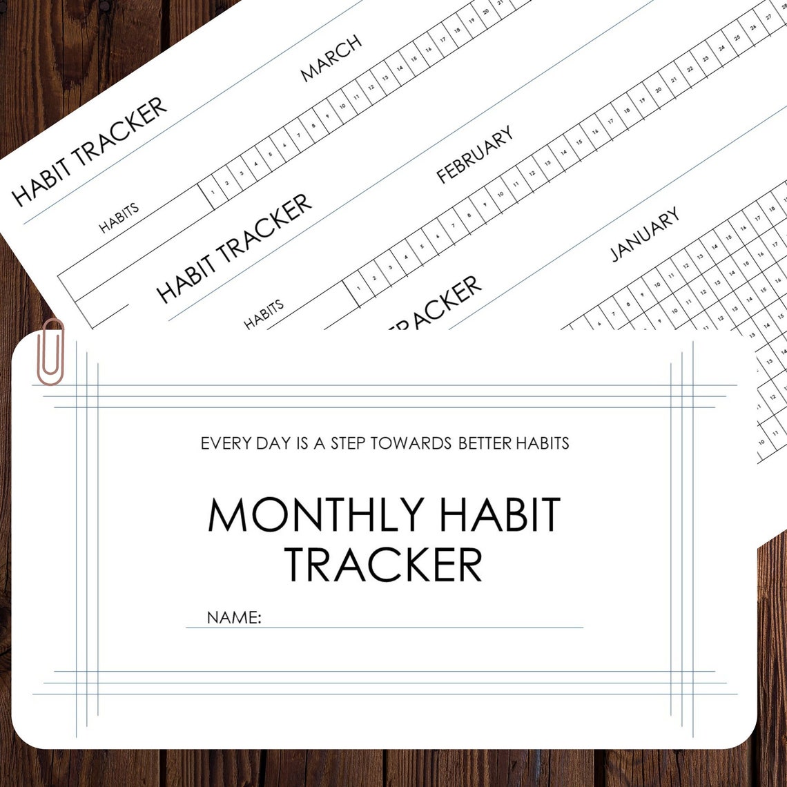 Monthly Habit Tracker Printable, Habit Tracker Template, Routine Tracker, Habit Challenge, Habit ...
