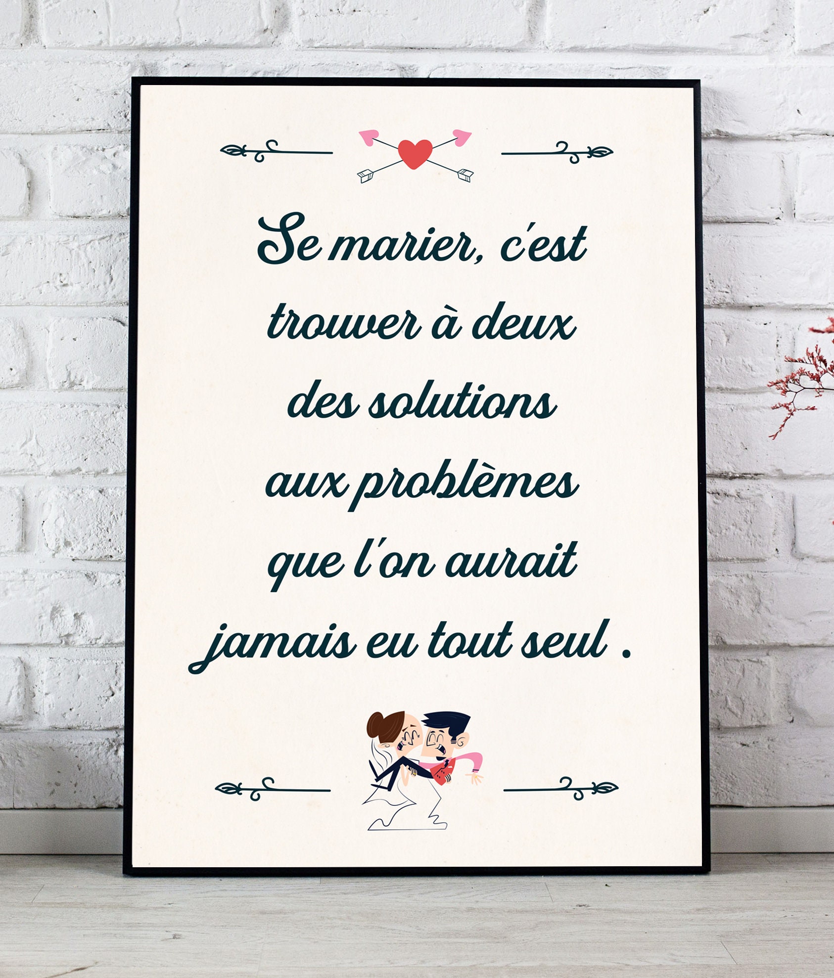 Affiche Humour Couple Mariage A4