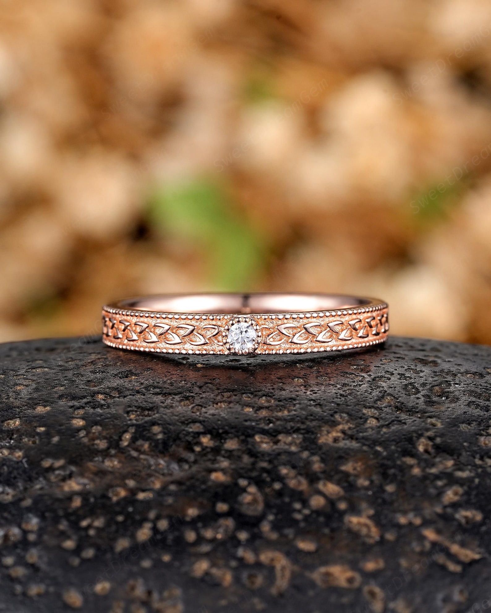 Nature Inspired Leaf Couple Ring Set Vintage Anniversary Rings for ...