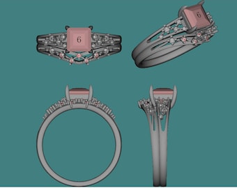 Custom for matt, 2pcs ring set, US7.75, 18k black gold