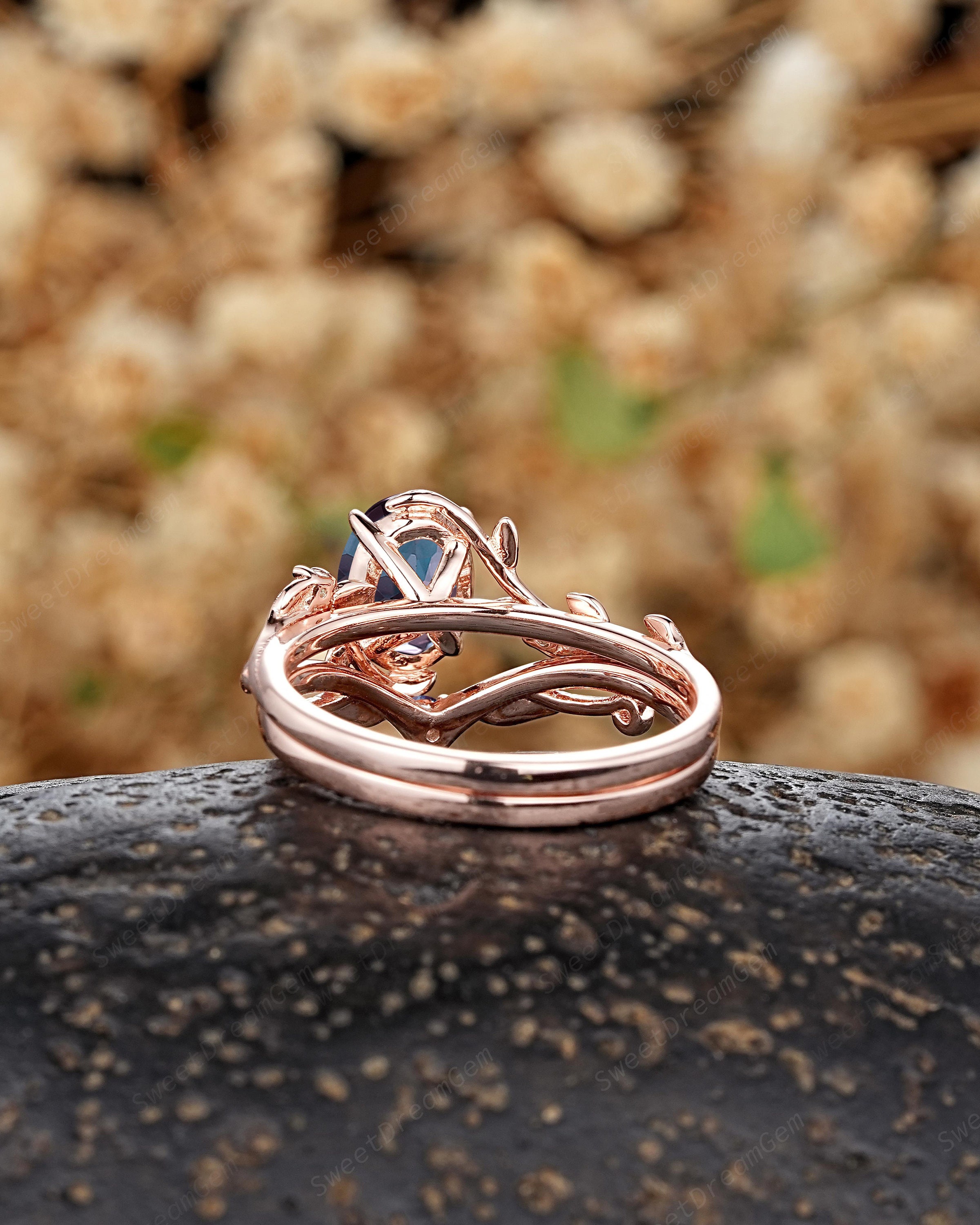 thumbnail image 2 of Oval Lab-Created Alexandrite And Diamond Accent Bypass Swirl Shank Ring In 10K W 2 of 10
