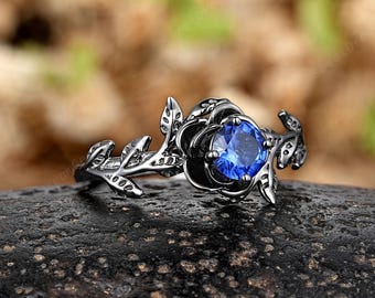 リング　サファイア？　遺品整理　断捨離　アンティーク　ヴィンテージ　色石　金？ ヴィンテージサファイアリング デイジーリング ダイヤモンド 指輪