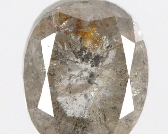 0.97 CT 5.90 * 4.88 * 3.55 MM Oval Shape Gray Diamond, Salt & Pepper Diamond For Engagement Ring