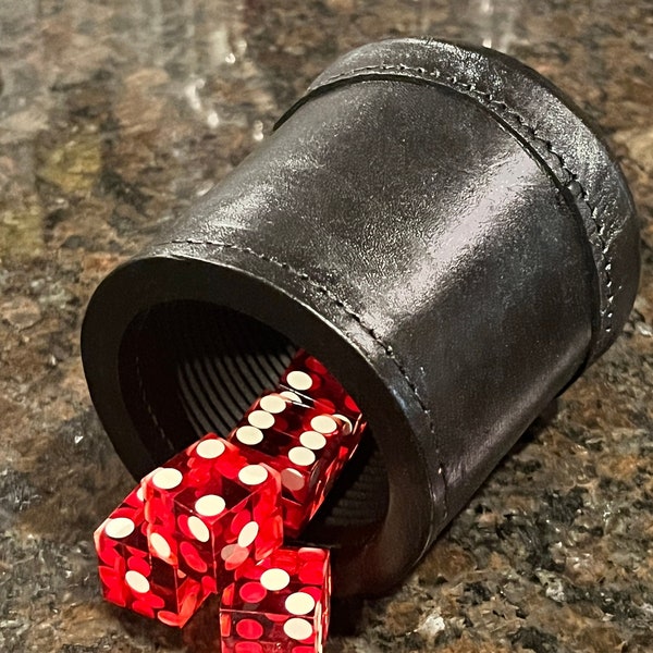 Leather Dice Cup Commercial Quality Real Leather FREE Dice FREE Shipping