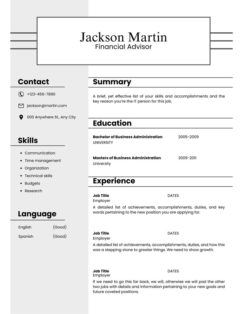 Professional Resume | Job Search | Resume Builder | Resume Template ...